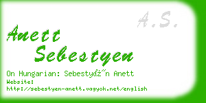 anett sebestyen business card